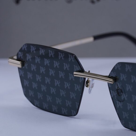 Palm Angels PERI10G QUARTZ 7607 Geometric Sunglasses - Gold/Dark Grey - Picture 4 of 11